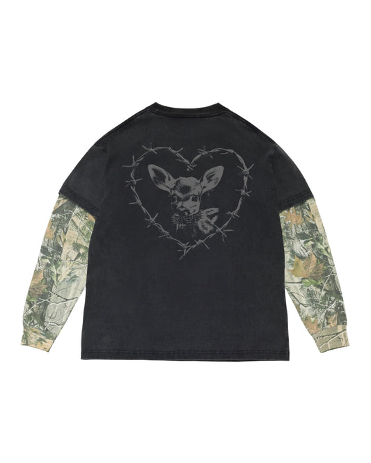 HIGH-VIS LONGSLEEVE CAMO DEER HHEART TEE